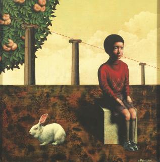 Masaru Shichinohe - A Boy Sitting on the Box