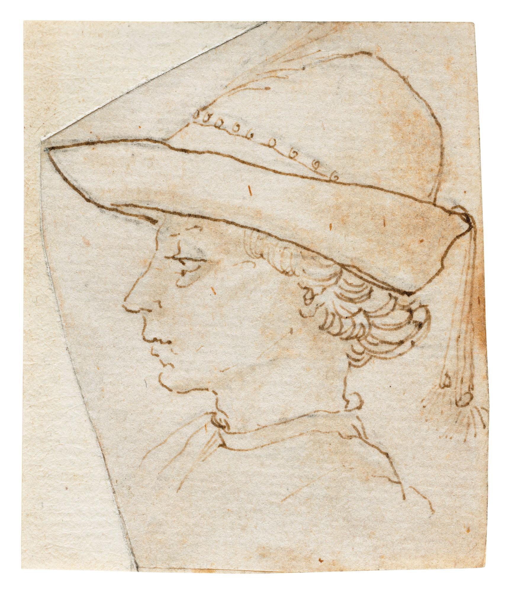 Maso Finiguerra - A boy wearing a hat, in profile to the left