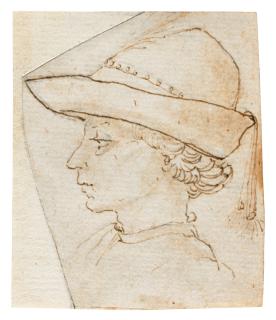 Maso Finiguerra - A boy wearing a hat, in profile to the left