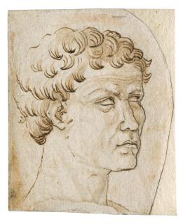 Maso Finiguerra - Head of a man with curly hair looking right