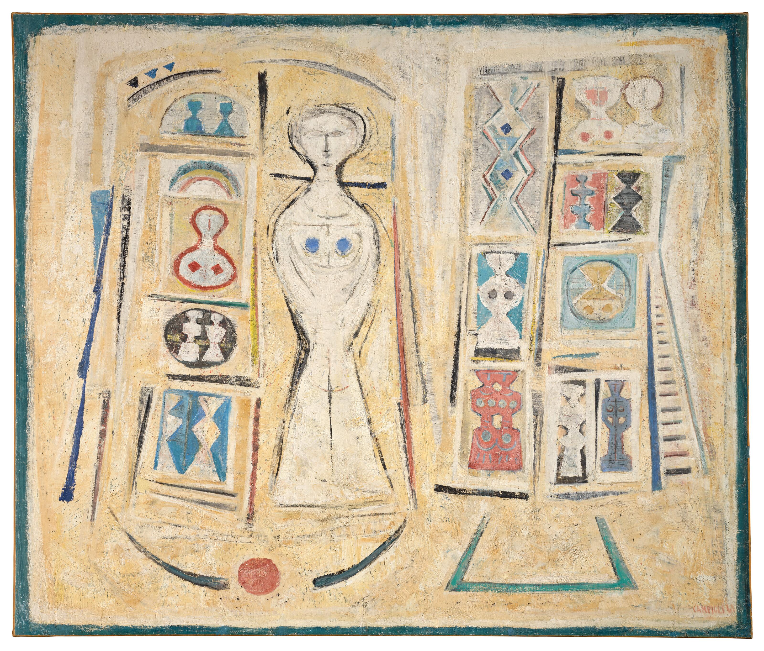 Massimo Campigli - Deux maisons (Casa, Composizione, Casa gialla)