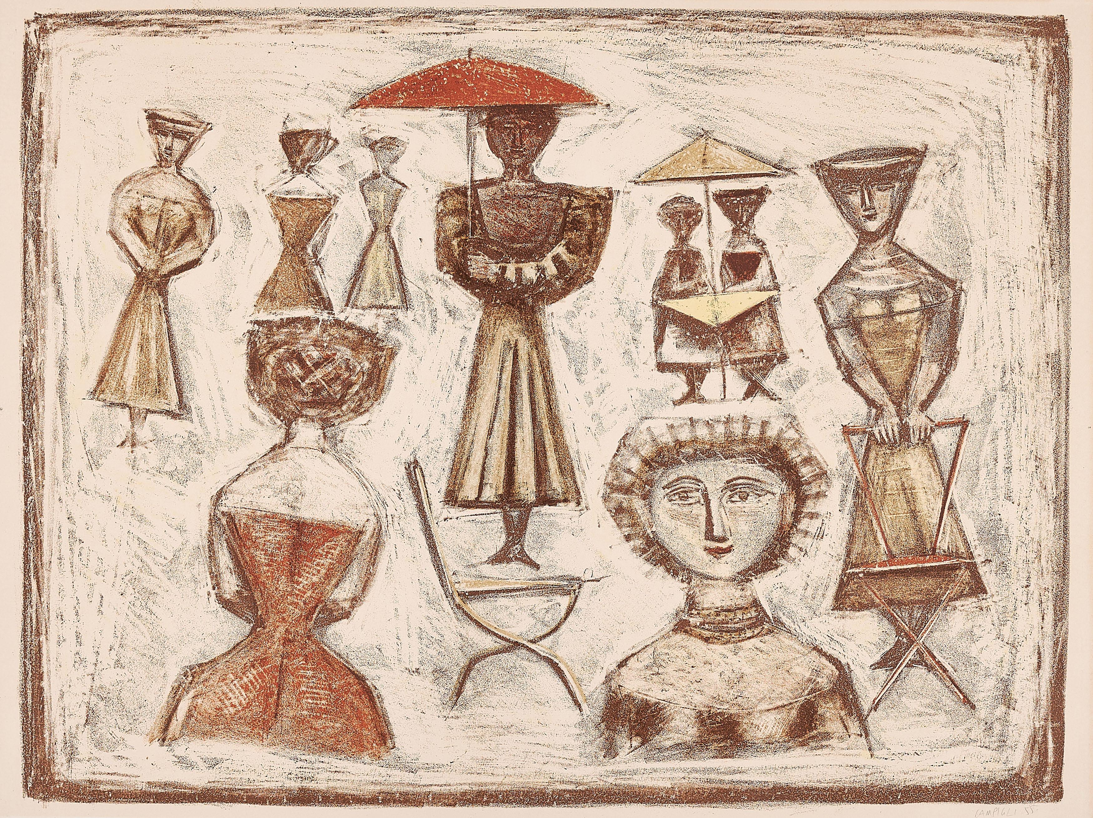 Massimo Campigli - Passeggiata romana.