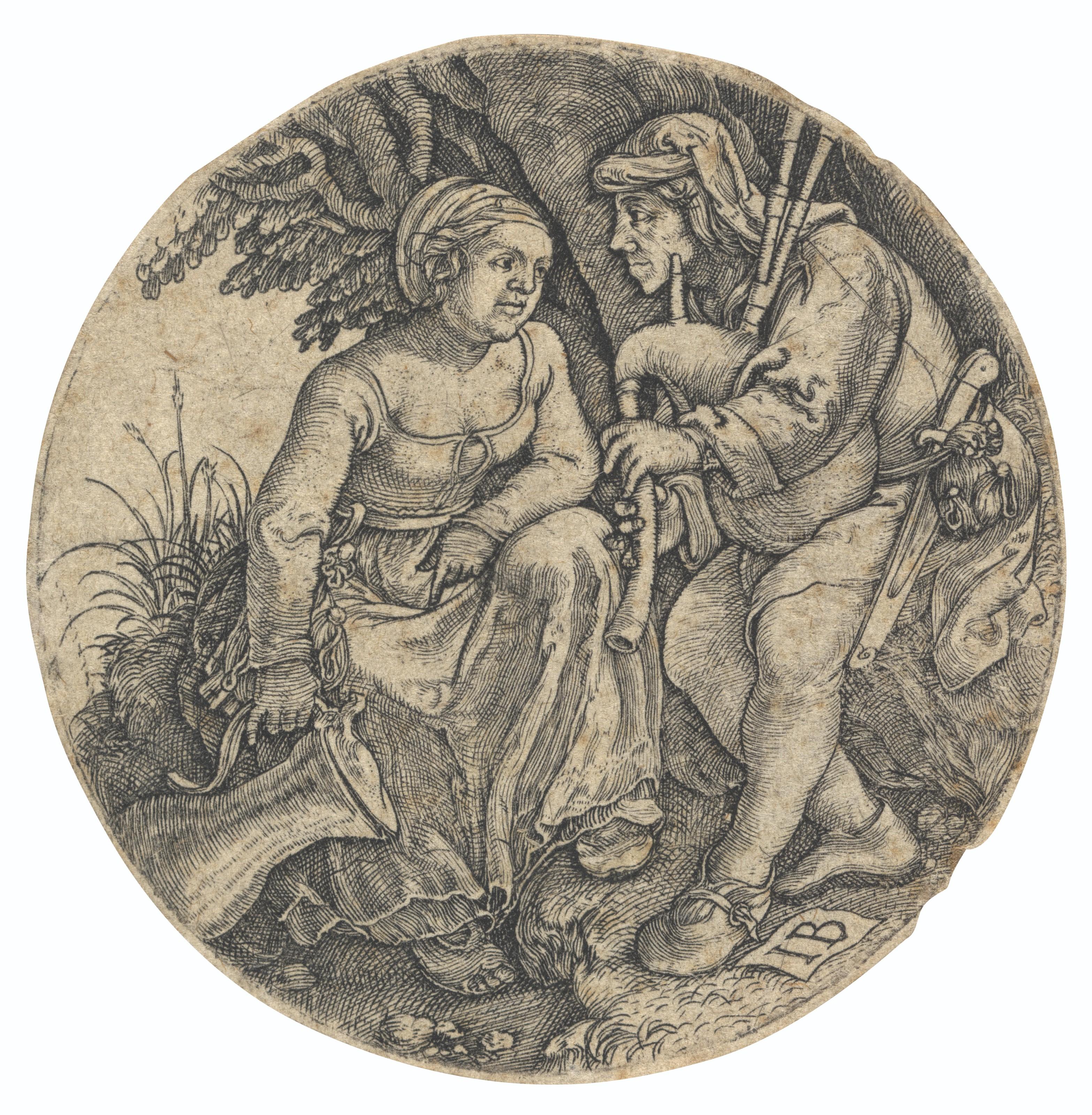 Master I. B. - Bagpipe Player with his Lover