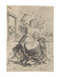 Master MZ - Aristotle And Phyllis (B. 18; Lehrs 22)