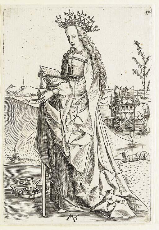 Master MZ - Saint Catherine (B. 12, L. VIII 8)