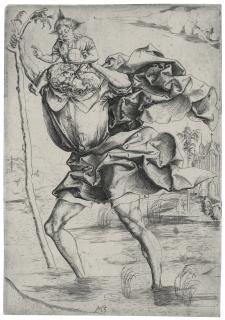Master MZ - Saint Christopher (Bartsch 7; Lehrs 3)