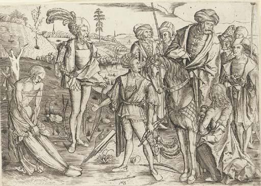 Master MZ - The King\'S Sons Shooting Their Father\'S Corpse (B. 4)