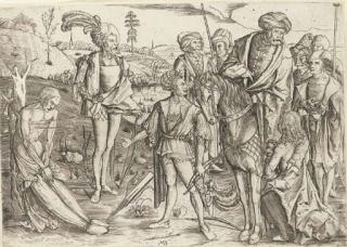 Master MZ - The King\'S Sons Shooting Their Father\'S Corpse (B. 4)