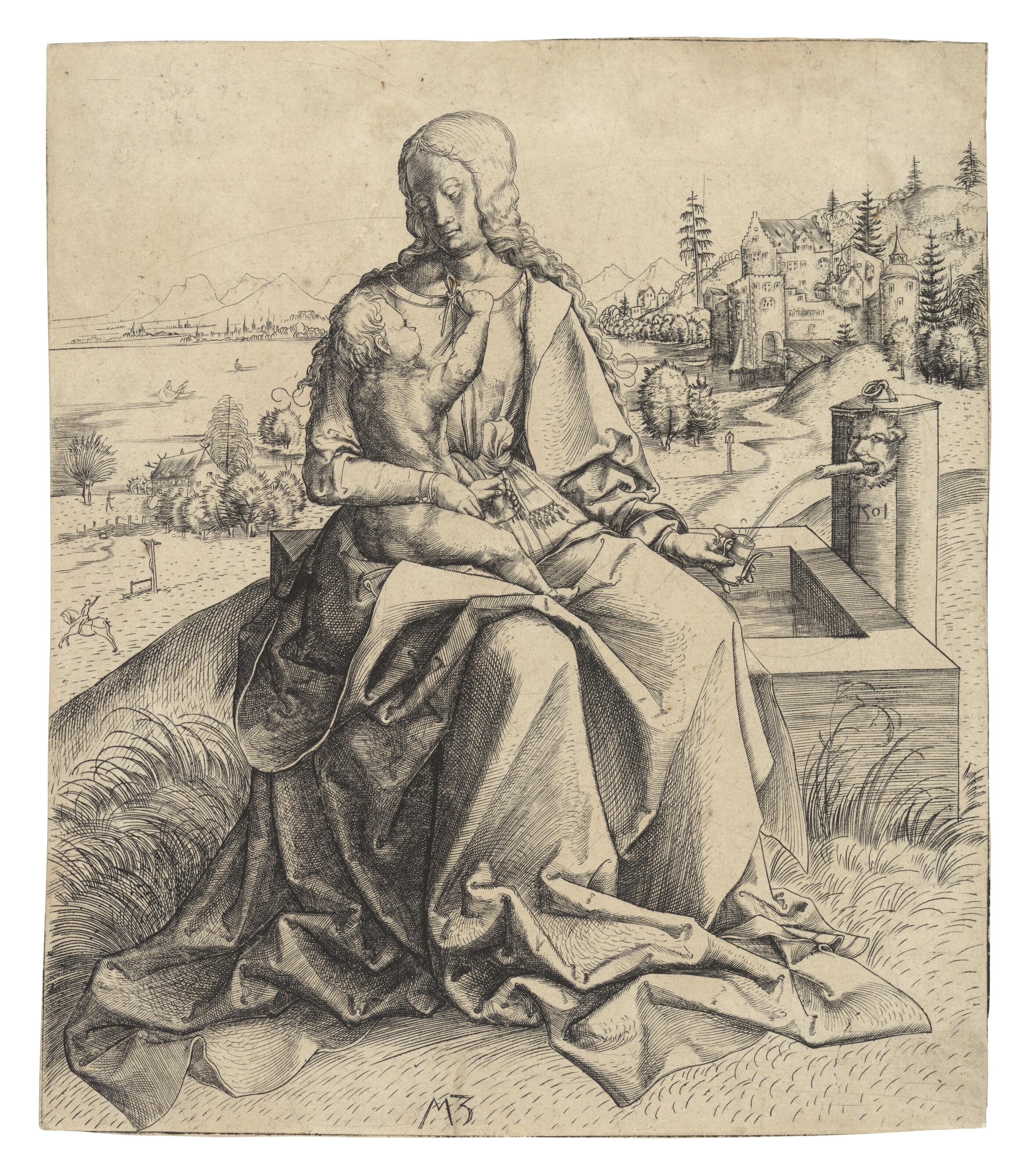 Master MZ - The Virgin and Child by the Fountain