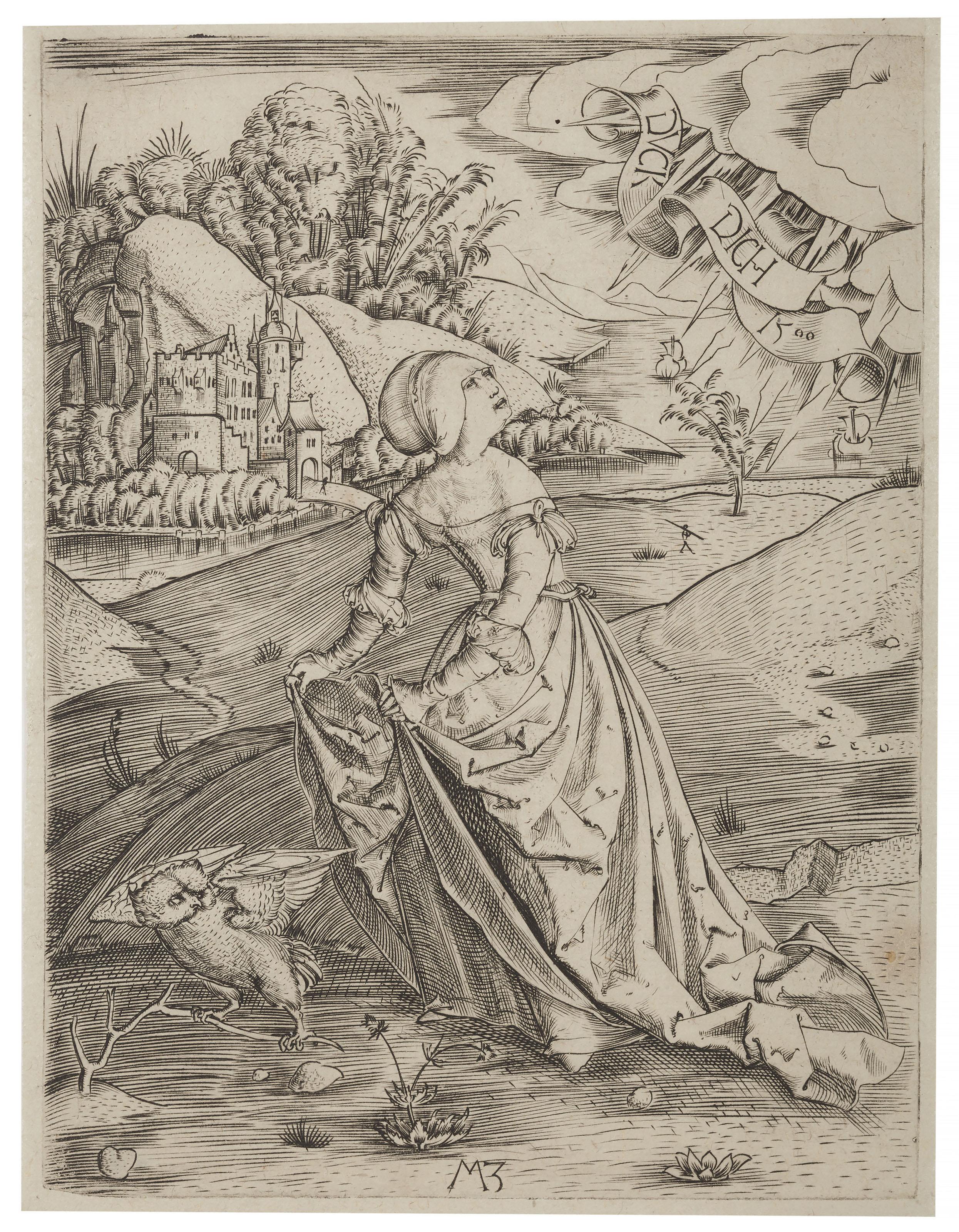 Master Mz - The Woman with an Owl (\'Duck Dich\')