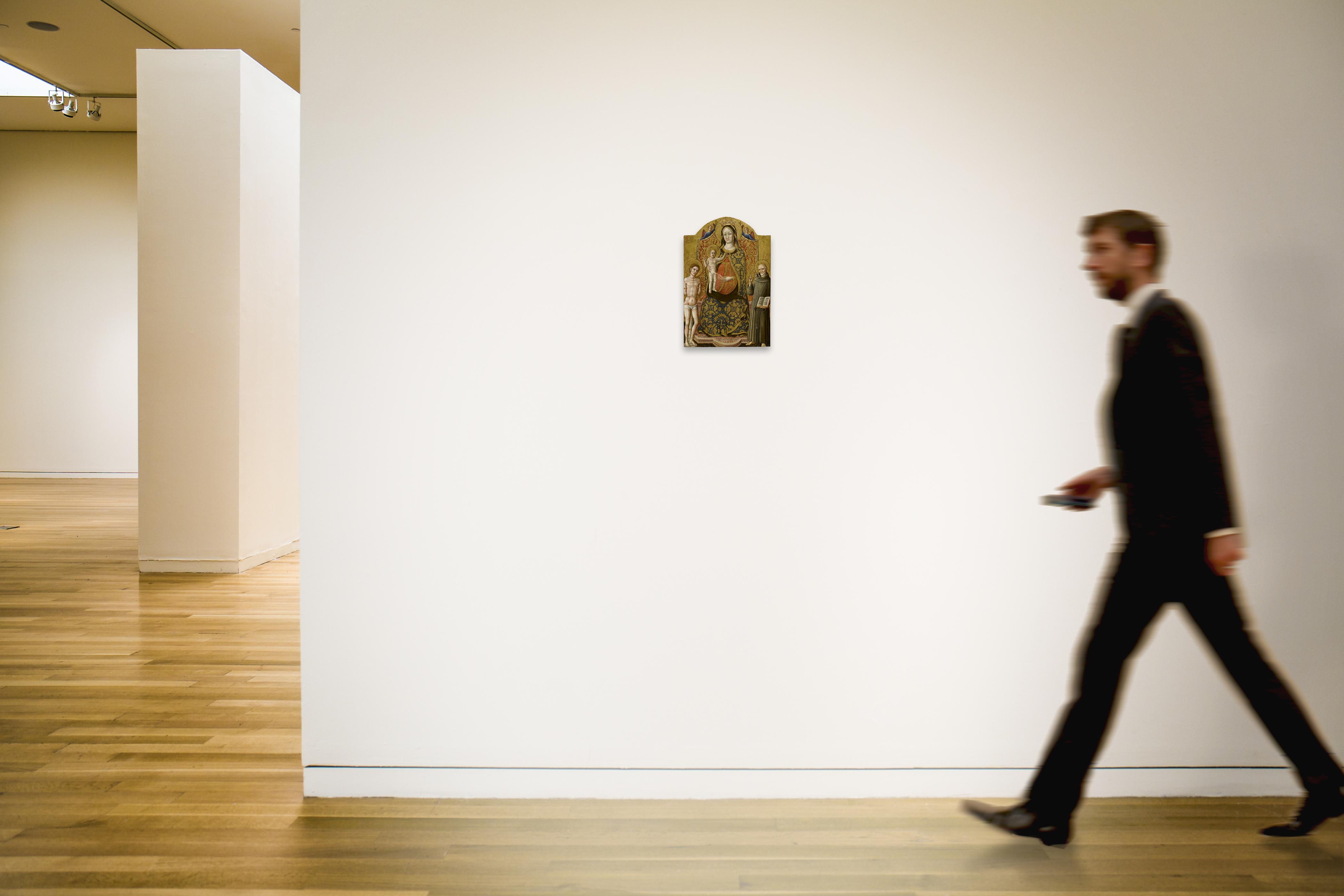 Master Of Staffolo - Madonna And Child Enthroned With Saint Sebastian, Saint Bernardino Of Siena And Two Angels