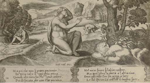 Master of The Die - Cupid Fleeing from Psyche, from Fable of Psyche (B. 52)