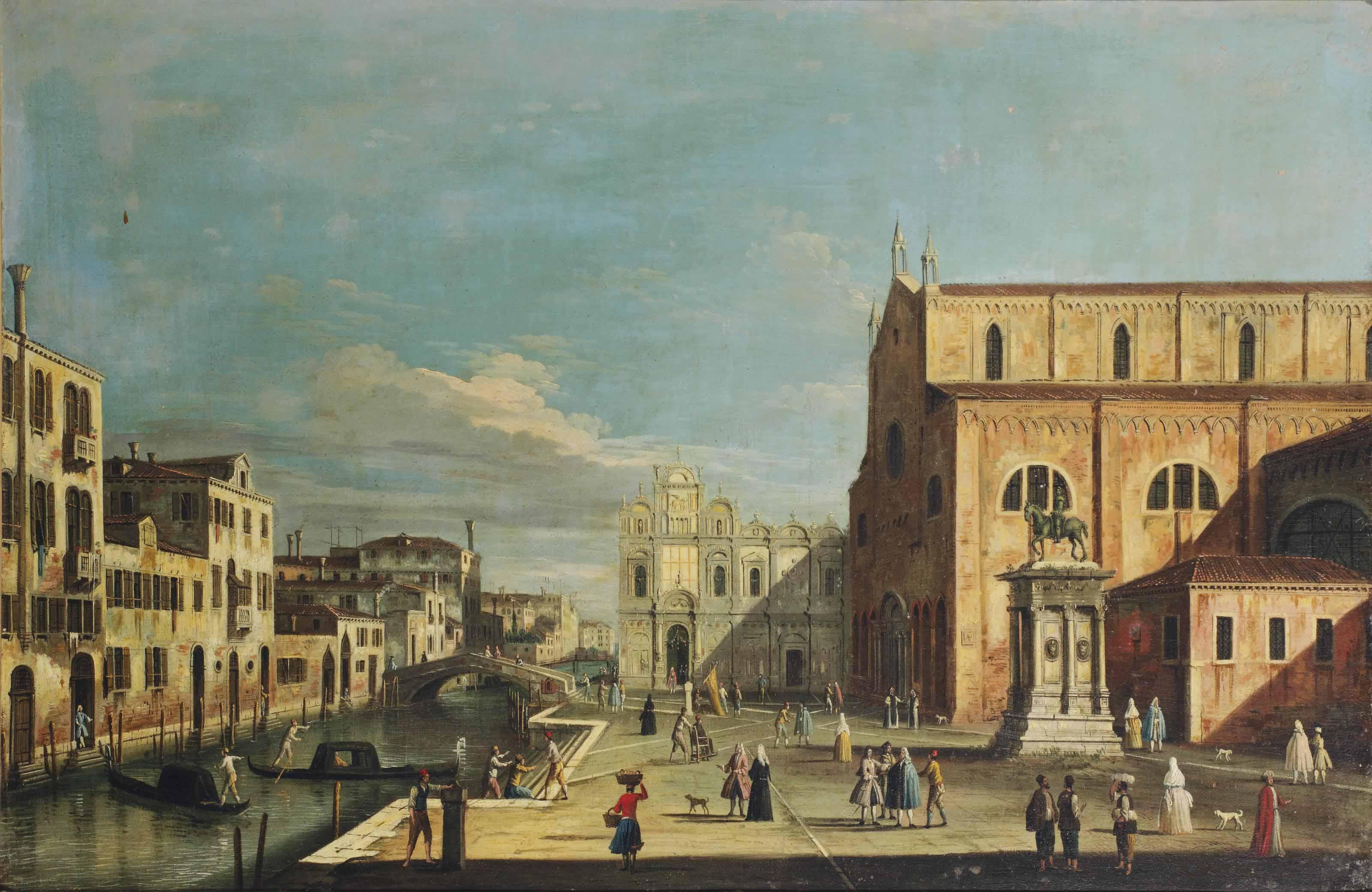 Master Of The Langmatt Foundation Views, Apollonio Domenichini? - A View Of The Campo Santi Giovanni E Paolo, Venice, Looking On The Scuola Di San Marco And The Chiesa Santa Maria Dei Frari