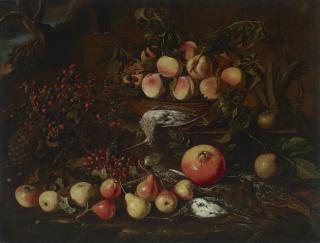 Master SB - Still Life With A Pomegranate, Peaches, Pears, Berries And Game