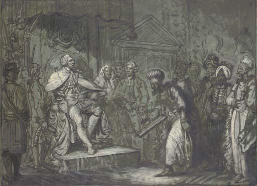 Mather Brown - His Majesty King George III And Officers of State Receiving The Turkish Ambassador And Suite