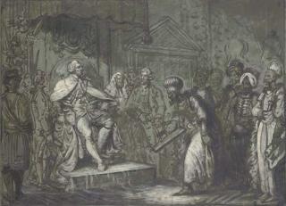 Mather Brown - His Majesty King George III And Officers of State Receiving The Turkish Ambassador And Suite