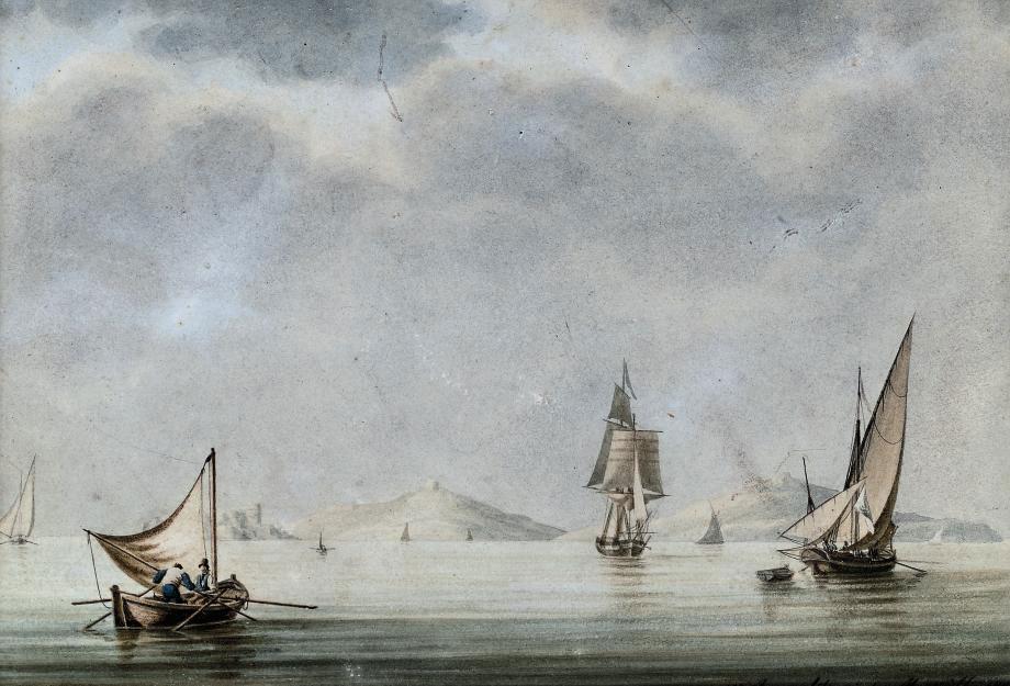 Mathieu-Antoine Roux - Shipping in a calm off the French coast