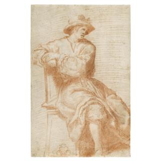 Matteo Rosselli - A Seated Young Man Wearing A Hat