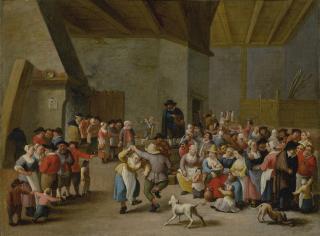 Mattheus Van Helmont - An Interior Scene With Merry-Making Figures