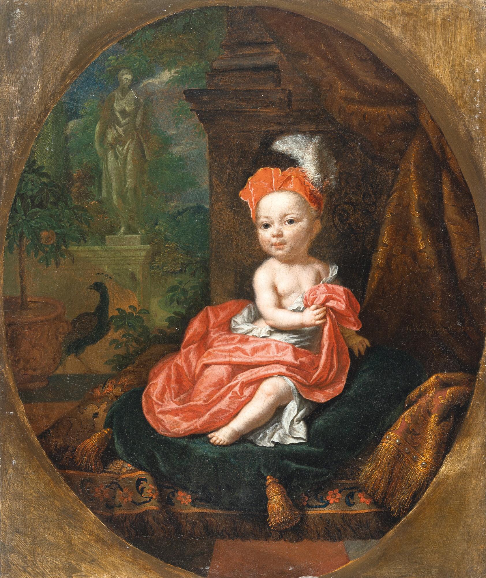 Mattheus Verheyden - Ein kleiner Prinz in rotem Gewand und mit rotem Federbarett