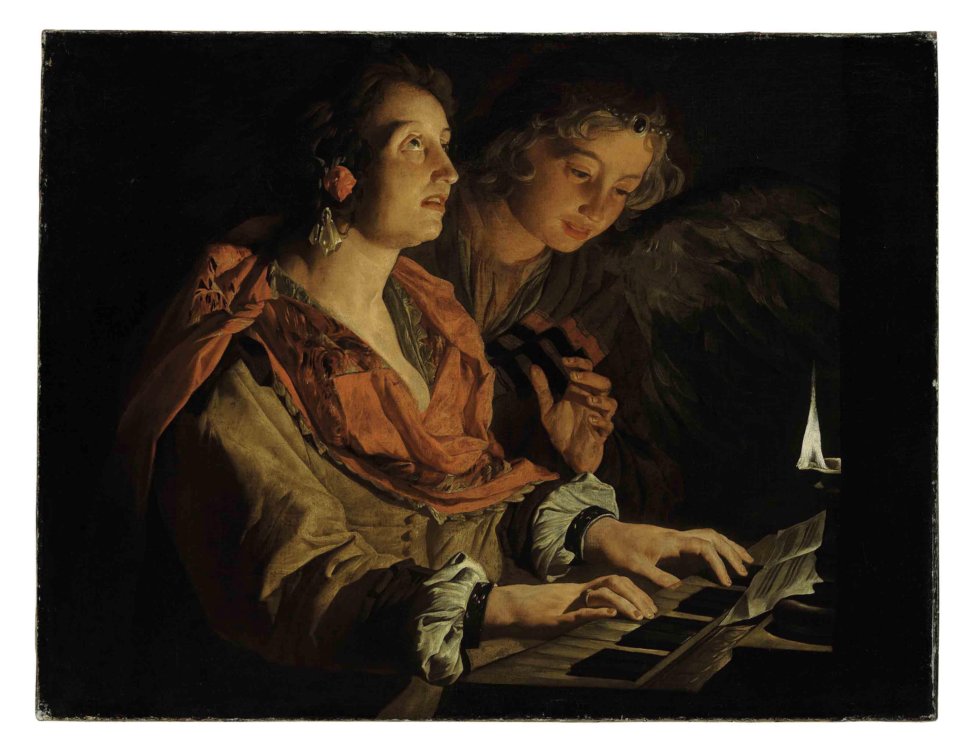 Matthias Stomer - Saint Cecilia and the Angel