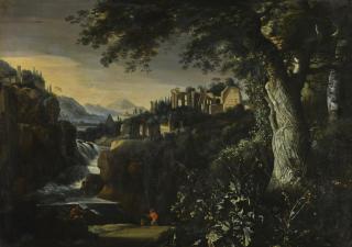 Matthias Withoos - Mountainous River Landscape With Ruined Buildings And A Forest Floor