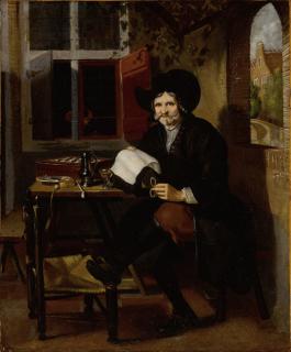 Matthijs Naiveu - A man reading on his terrace