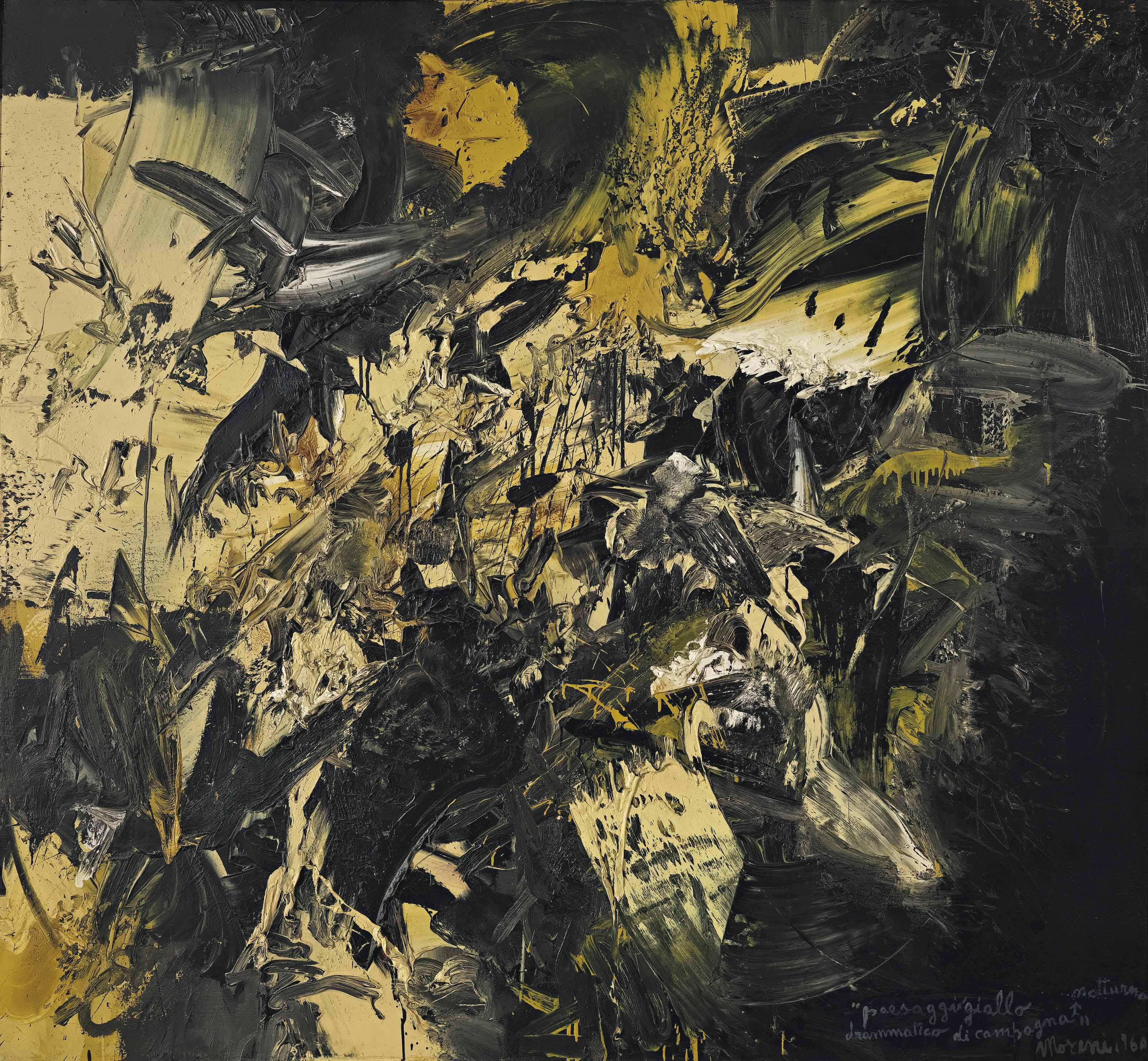 Mattia Moreni - Paesaggio Giallo Notturno Drammatico Di Campagna