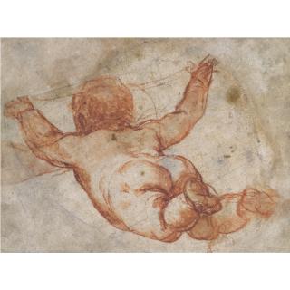Mattia Preti - A Flying Putto Seen From Behind