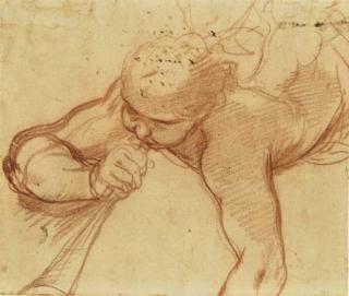 Mattia Preti - An angel blowing a trumpet (recto); The Madonna and Child with kneeling saints (verso)