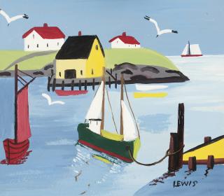 Maud Lewis - Fishing Vessels, Nova Scotia