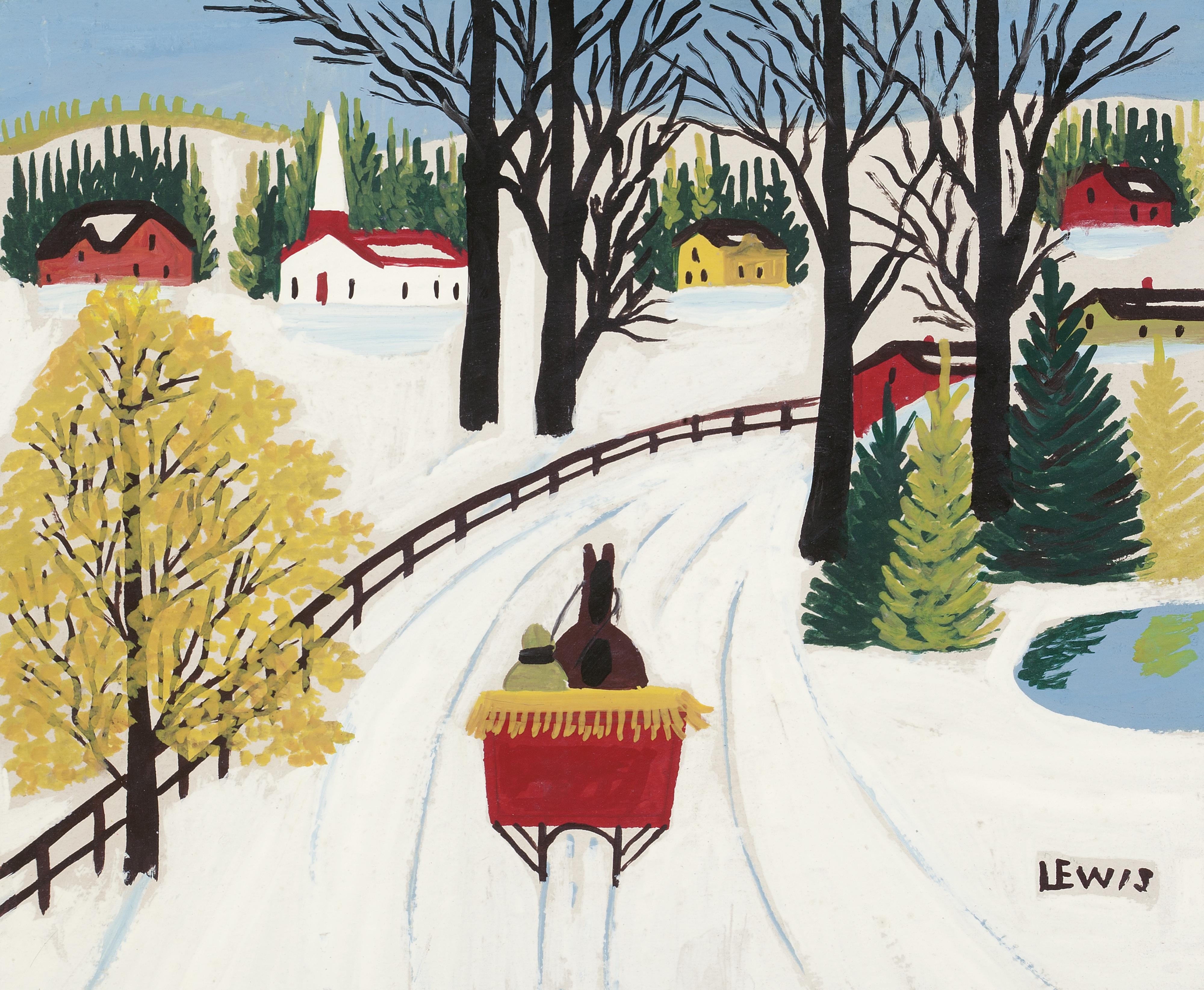 Maud Lewis - Horse And Sleigh, Winter