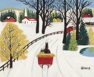 Maud Lewis - Horse And Sleigh, Winter