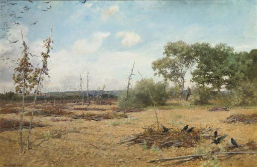 Maud Naftel, A.R.W.S. - \'When hops are housed and gardens bare\'