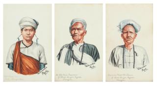Maung Su Yatanabon - A set of three portrait studies