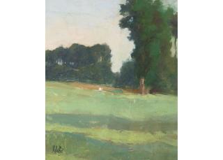 Maurice August Del Mue - Landscape with Distant Trees 11 x 9 1/4 in. framed 17 x 15 in.