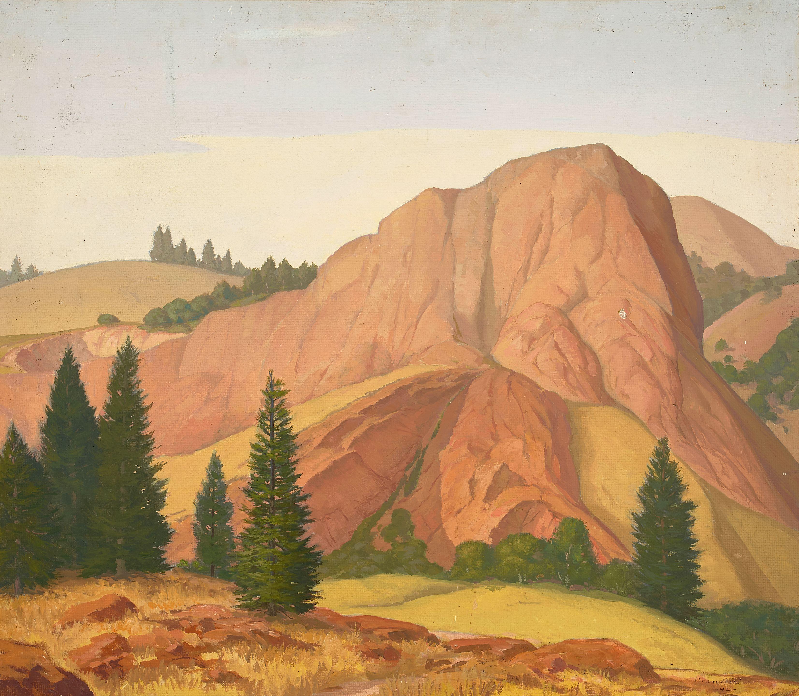 Maurice August Del Mue - Navarro Rock, Mendocino County 24 x 27 1/2 in. unframed