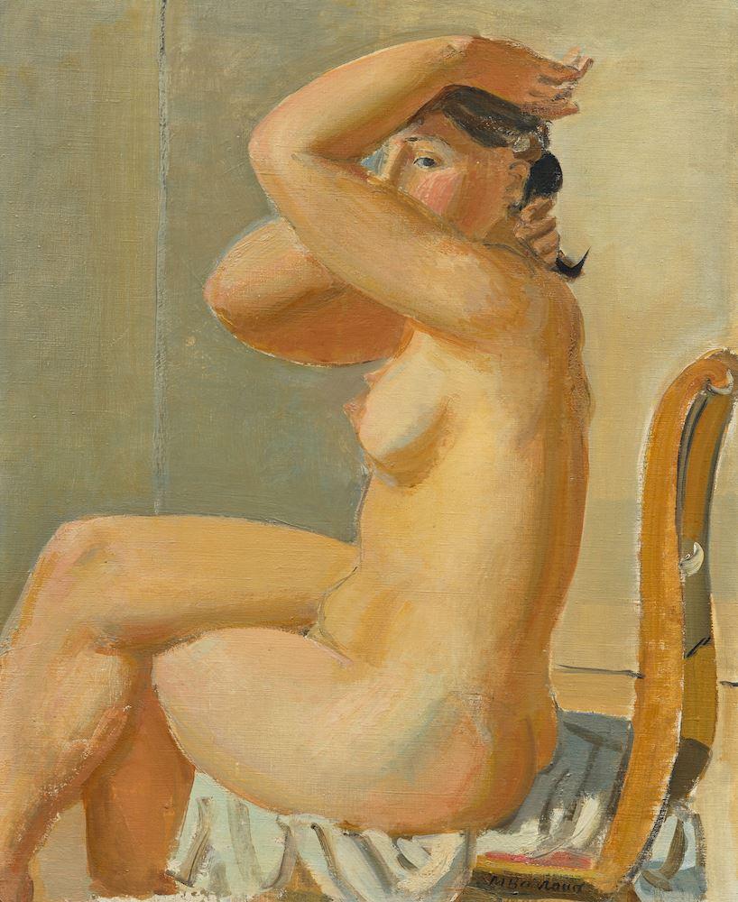 Maurice Barraud - Nue assise sur une chaise.