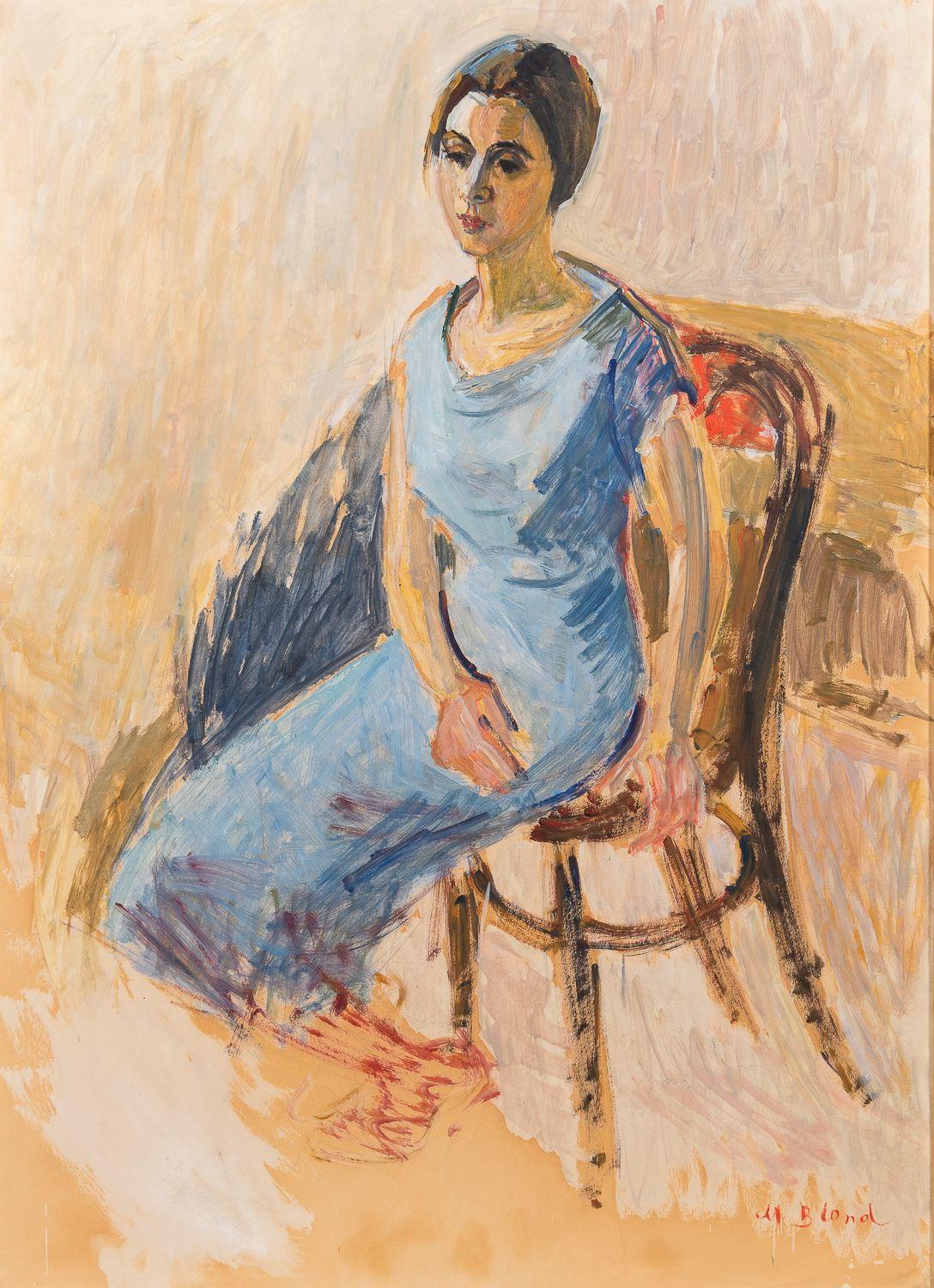 Maurice Blond - Signed \'M Blond\' lower right. Oil on paper mounted to canvas, framed. 39 1/2 x 28 3/4 in.