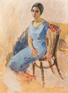 Maurice Blond - Signed \'M Blond\' lower right. Oil on paper mounted to canvas, framed. 39 1/2 x 28 3/4 in.