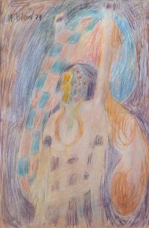 Maurice Blond - Vase of flowers on chair