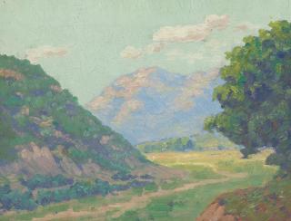 Maurice Braun - San Diego River Bed and Landscape with Trees and Rolling Hills (a group of two)
