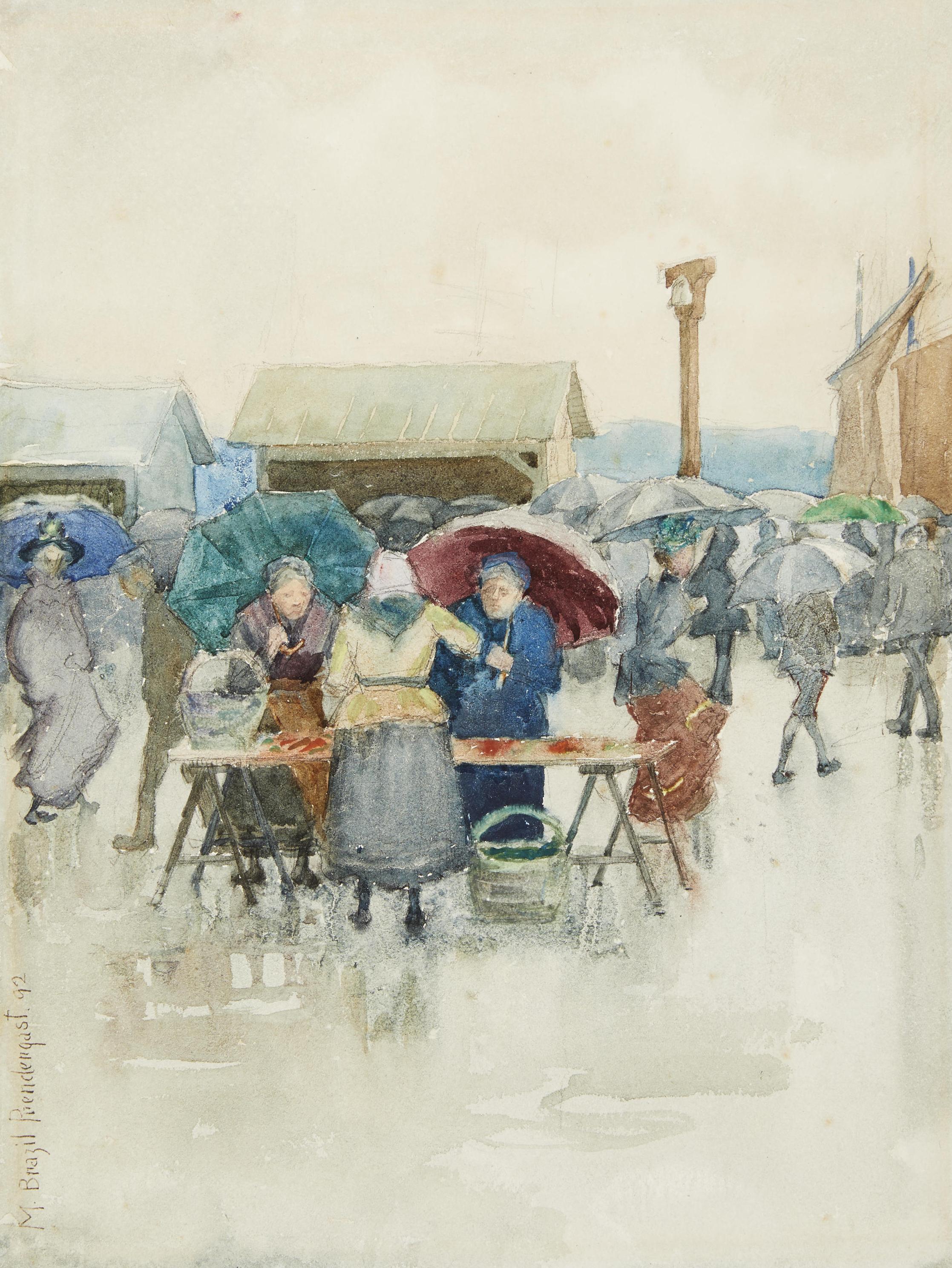 Maurice Brazil Prendergast - Rainy Day at the Fish Market