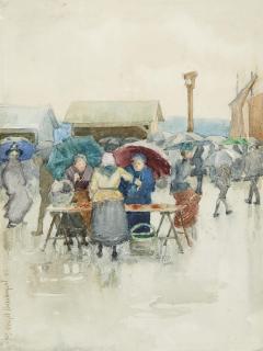 Maurice Brazil Prendergast - Rainy Day at the Fish Market