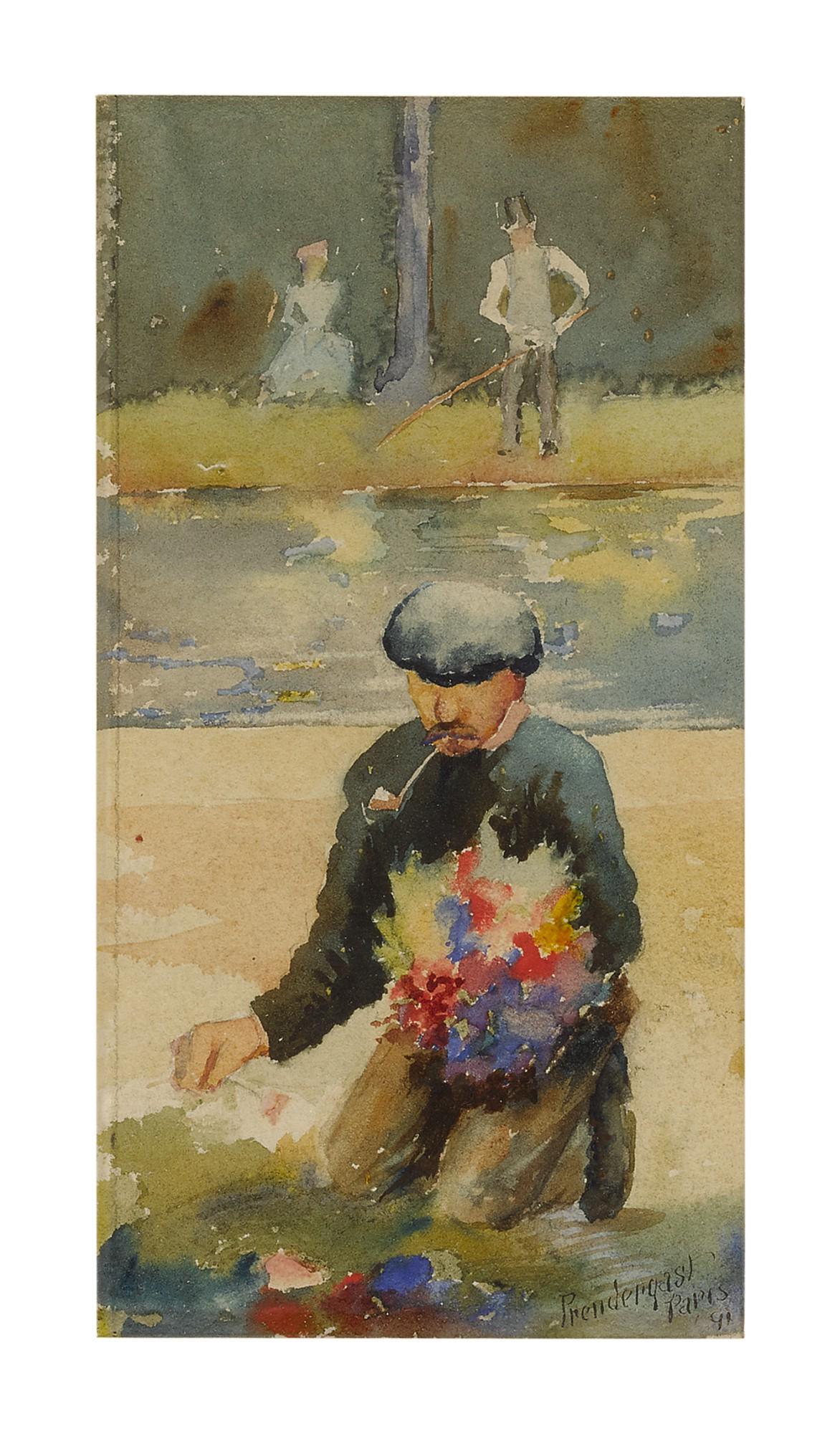 Maurice Brazil Prendergast - Untitled (Kneeling Man)