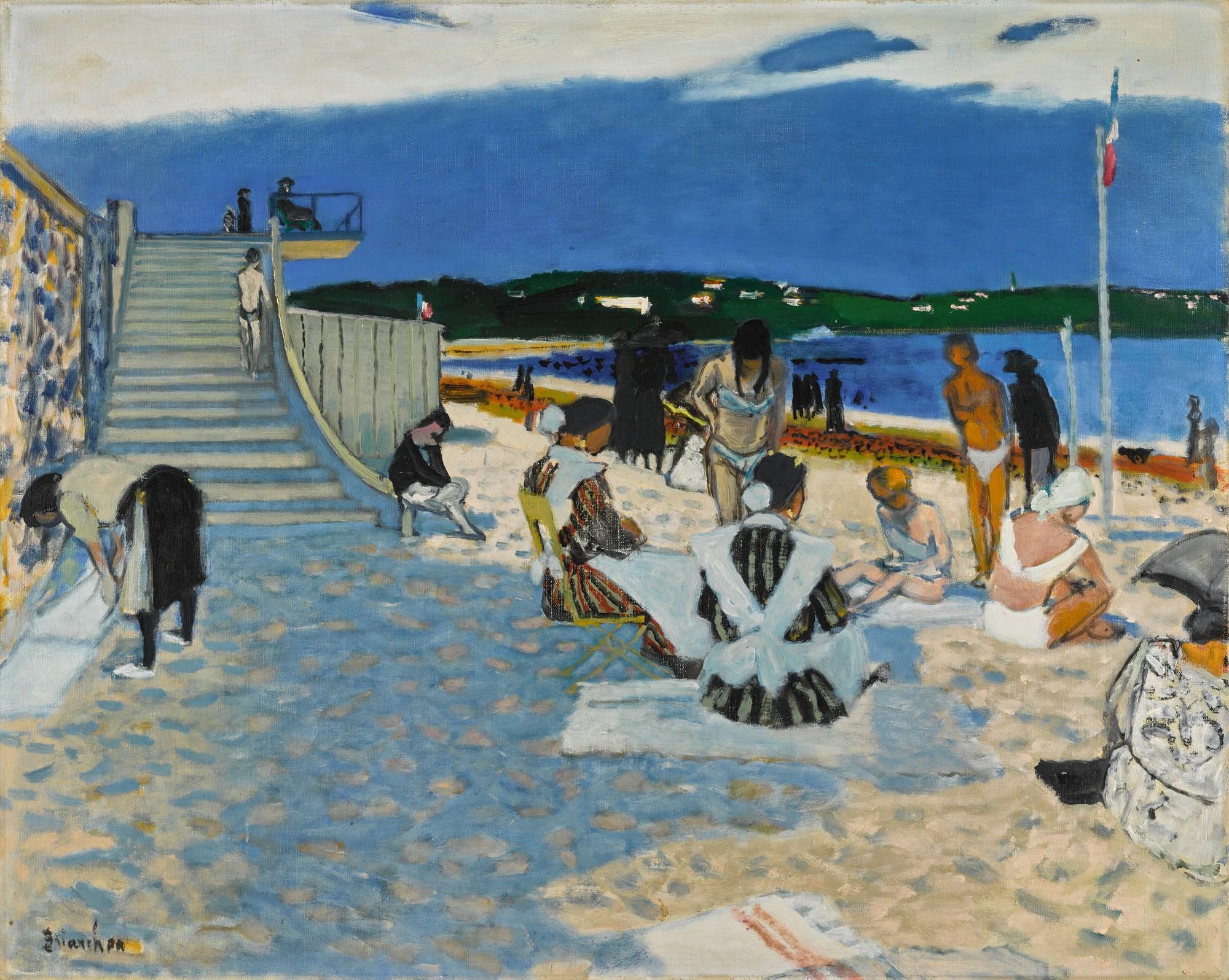Maurice Brianchon - La Plage à Saint-Jean-de-Luz