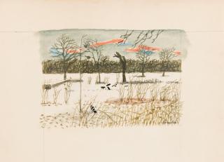 Maurice Brianchon - Neige aux corneilles