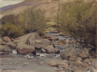 Maurice Canning Wilks, A.R.H.A., R.U.A. - Early Spring, Cushendun River, Co. Antrim