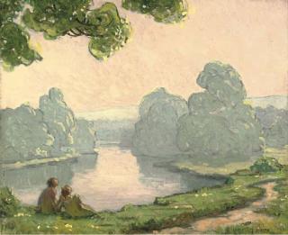 Maurice Chabas - A Riverside Tryst