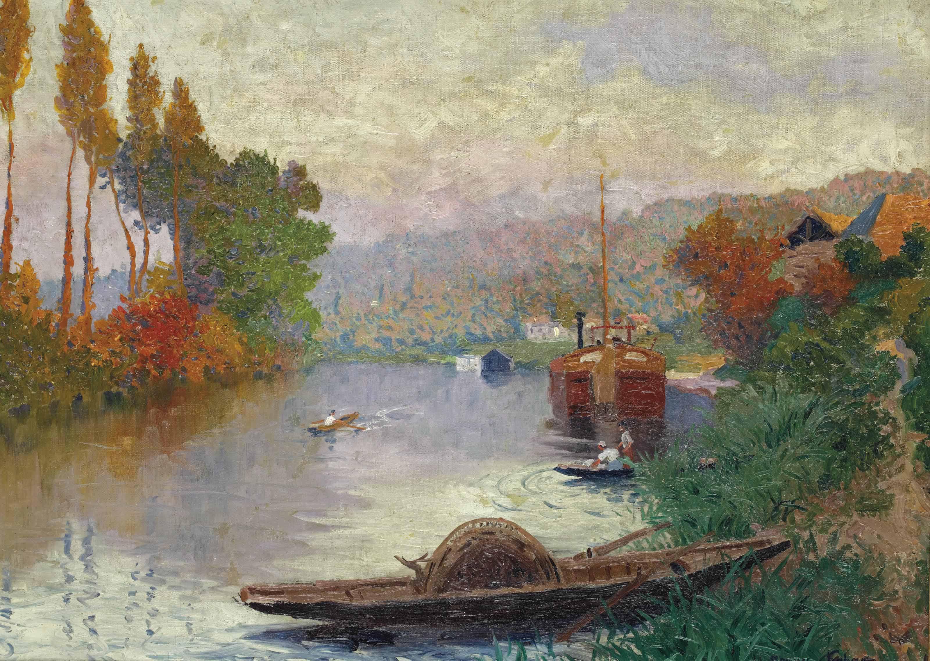 Maurice Chabas - A summer afternoon on the river